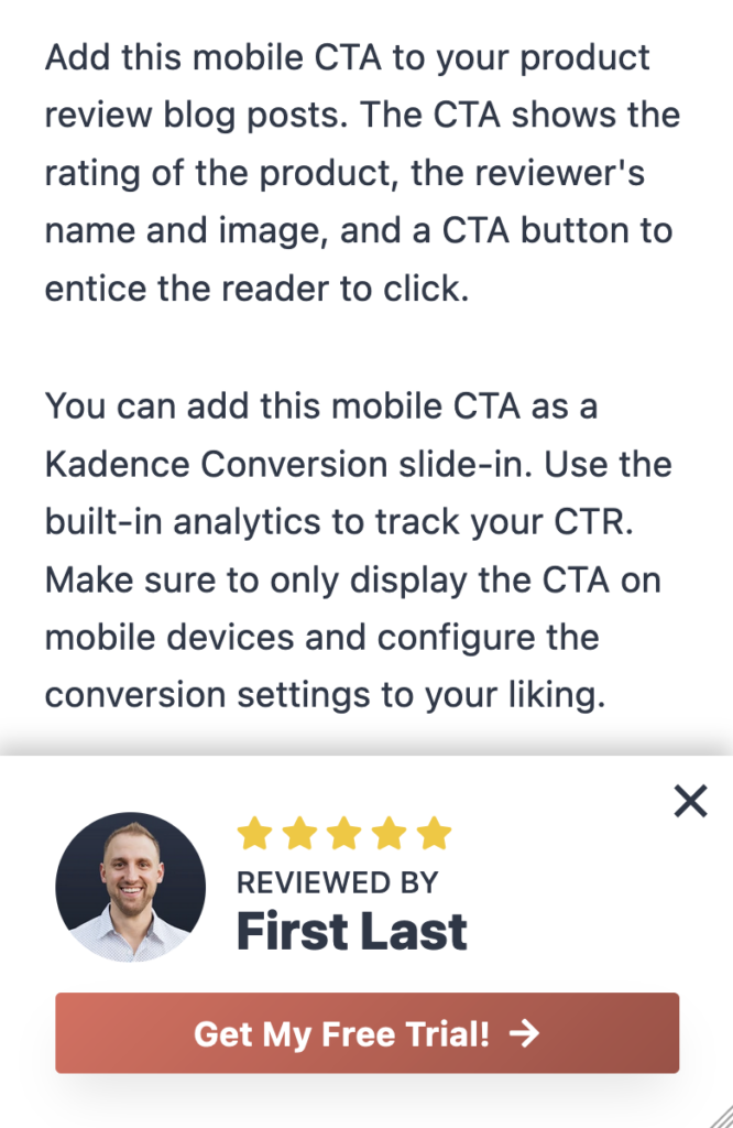 Mobile Conversion CTA 1 (Light)