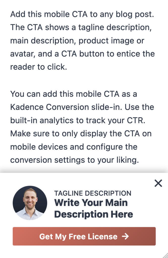 Mobile Conversion CTA 1C (Light)
